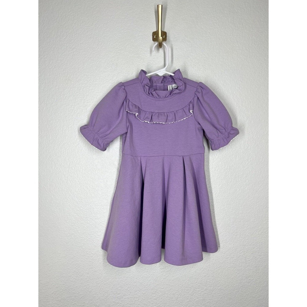 Janie And Jack Toddler Girl Pixie Purple The Plaza Ruffle Dress Size 4